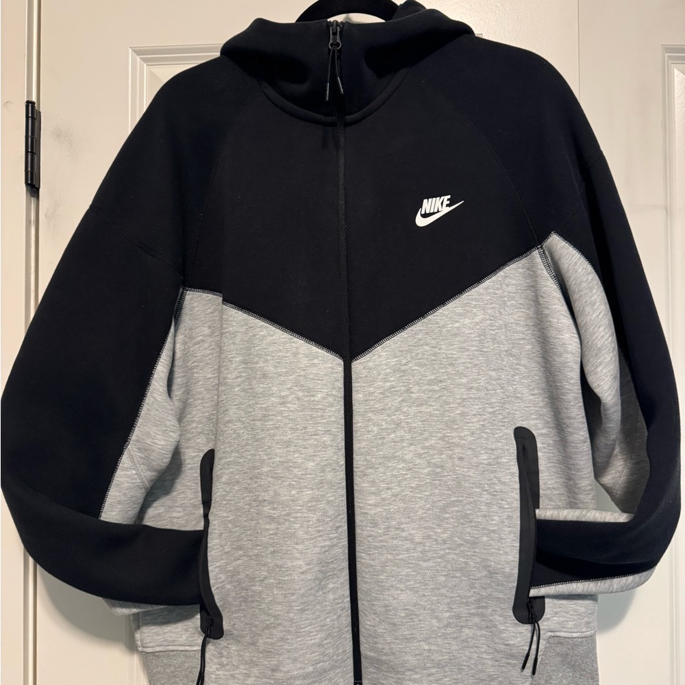 Black and Gray Nike Tech Full-Zip Hoodie
